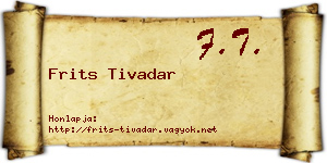 Frits Tivadar névjegykártya